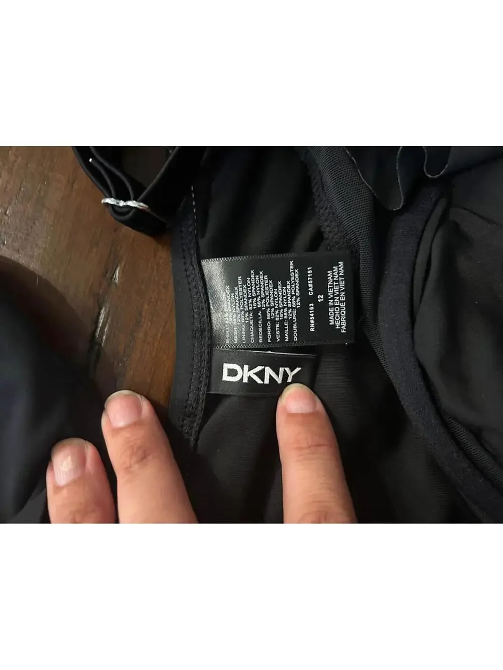 DKNY Black Women's One-Piece Swimsuit with Ruffle Detail - Picture 2 of 2